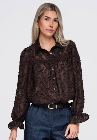 Ombre Blouse in Bruin: voorkant