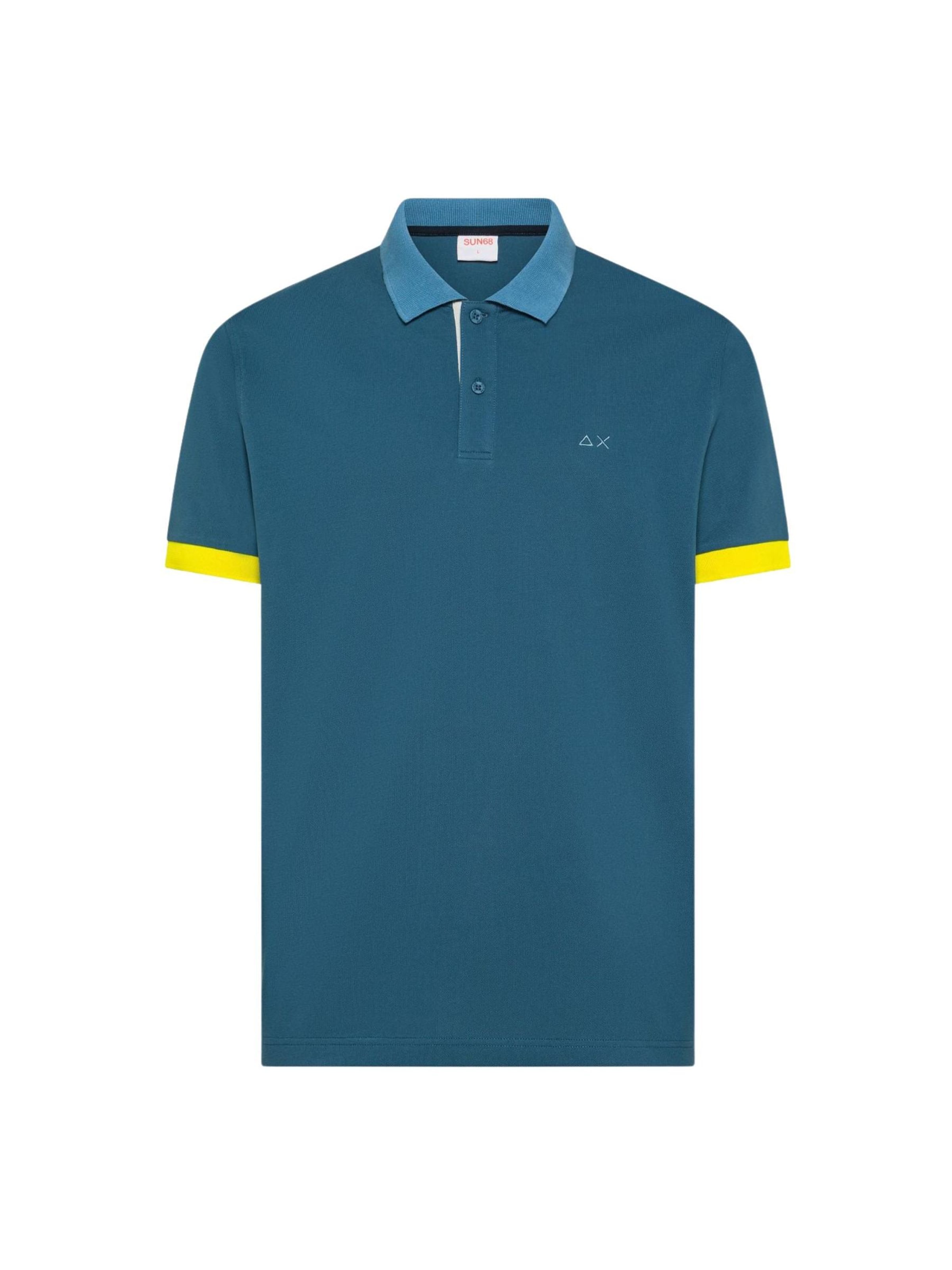 SUN68 Shirt 'SUN68 POLO 3 COLOR WAY S/S POLO' in Blauw: voorkant