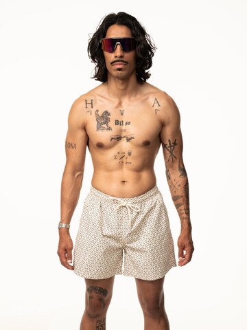 saved lab Swimming shorts 'SL-205 Swimshort Monogramm Ecru' in Beige