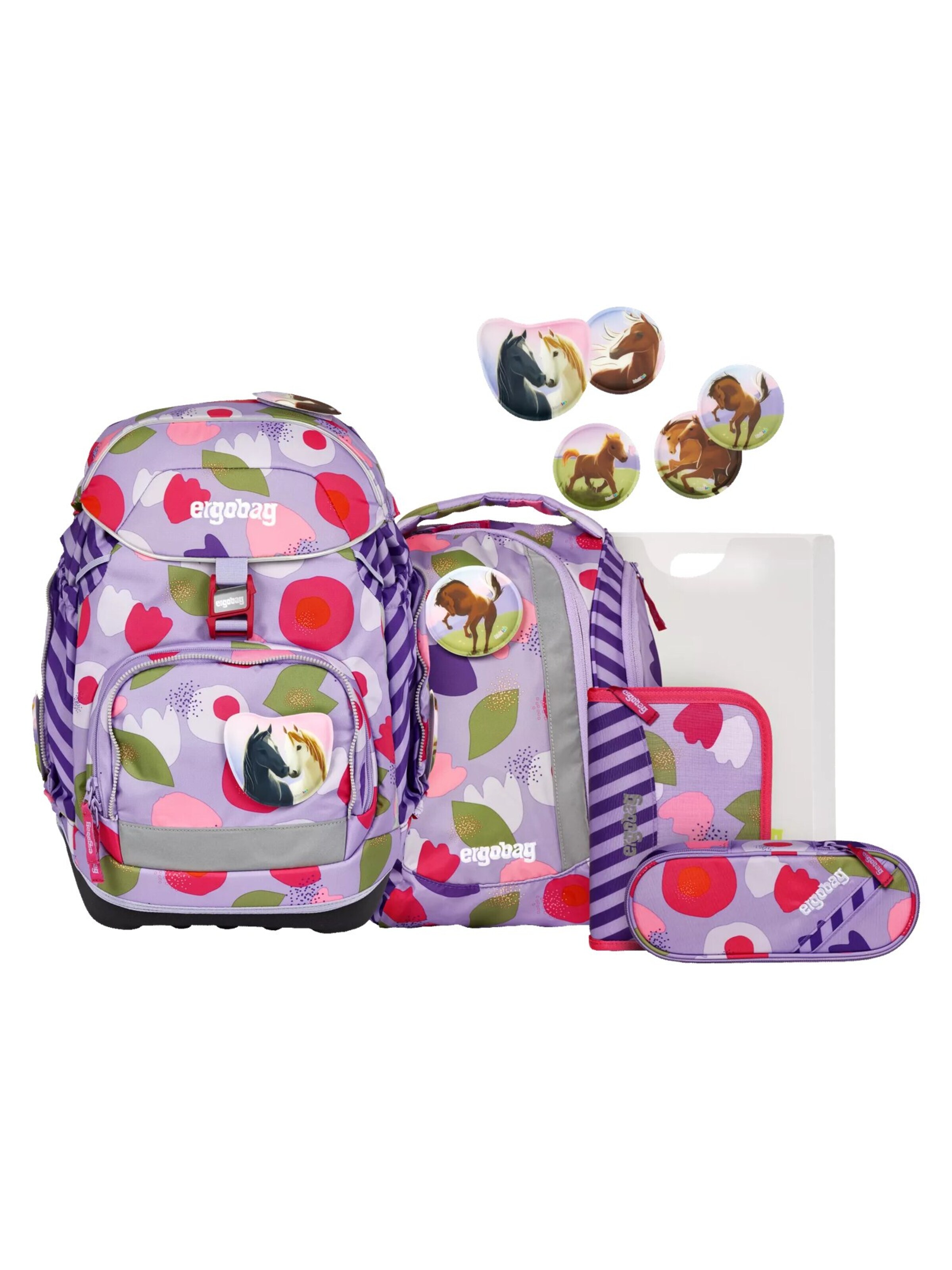 ergobag Backpack 'Schulranzen-Set pack Set' in Purple: front