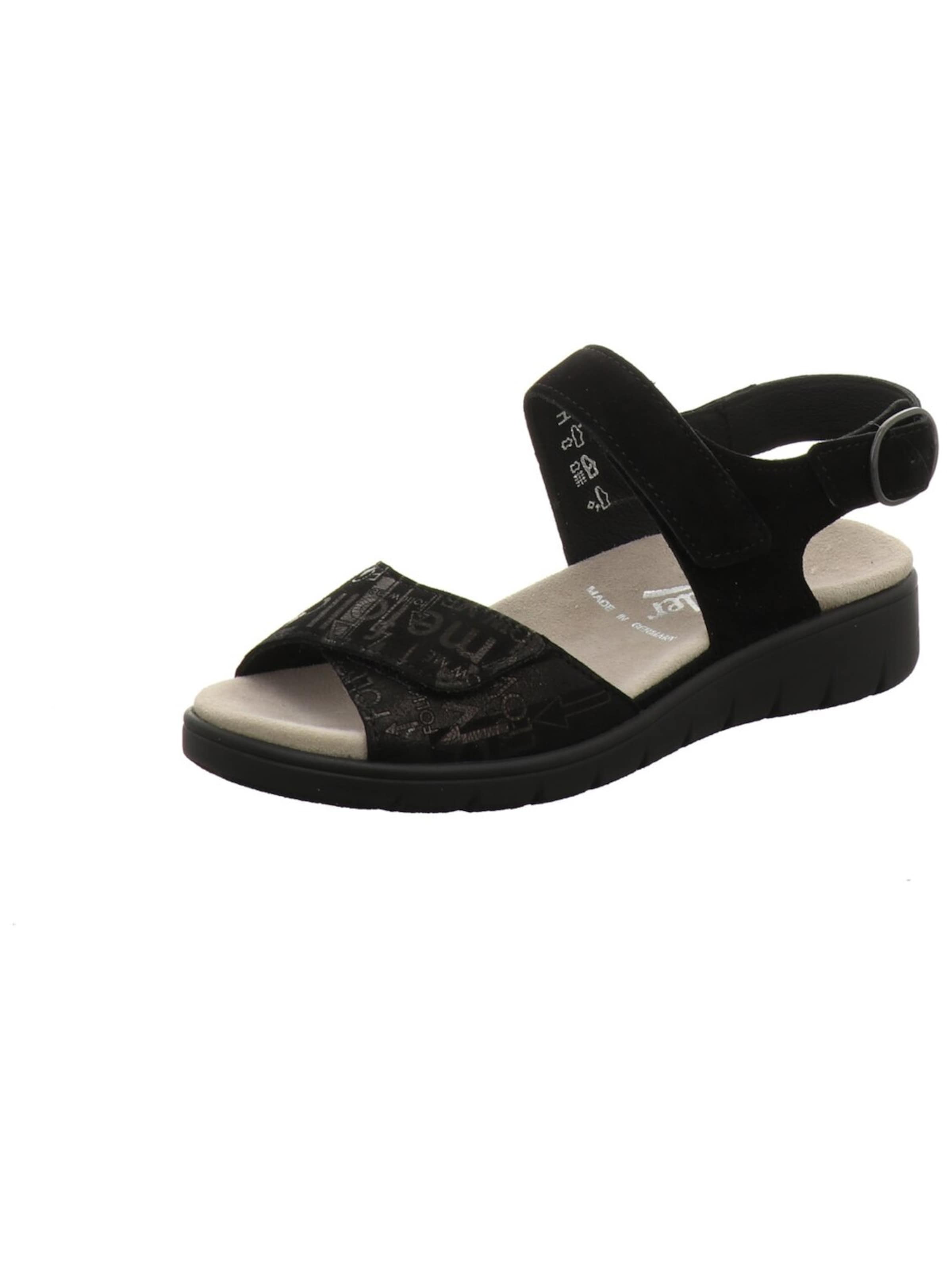 SEMLER Sandals 'Sandale Damen D4145 Dunja H Weite schwarz Echtleder in schwarz' in Black: front