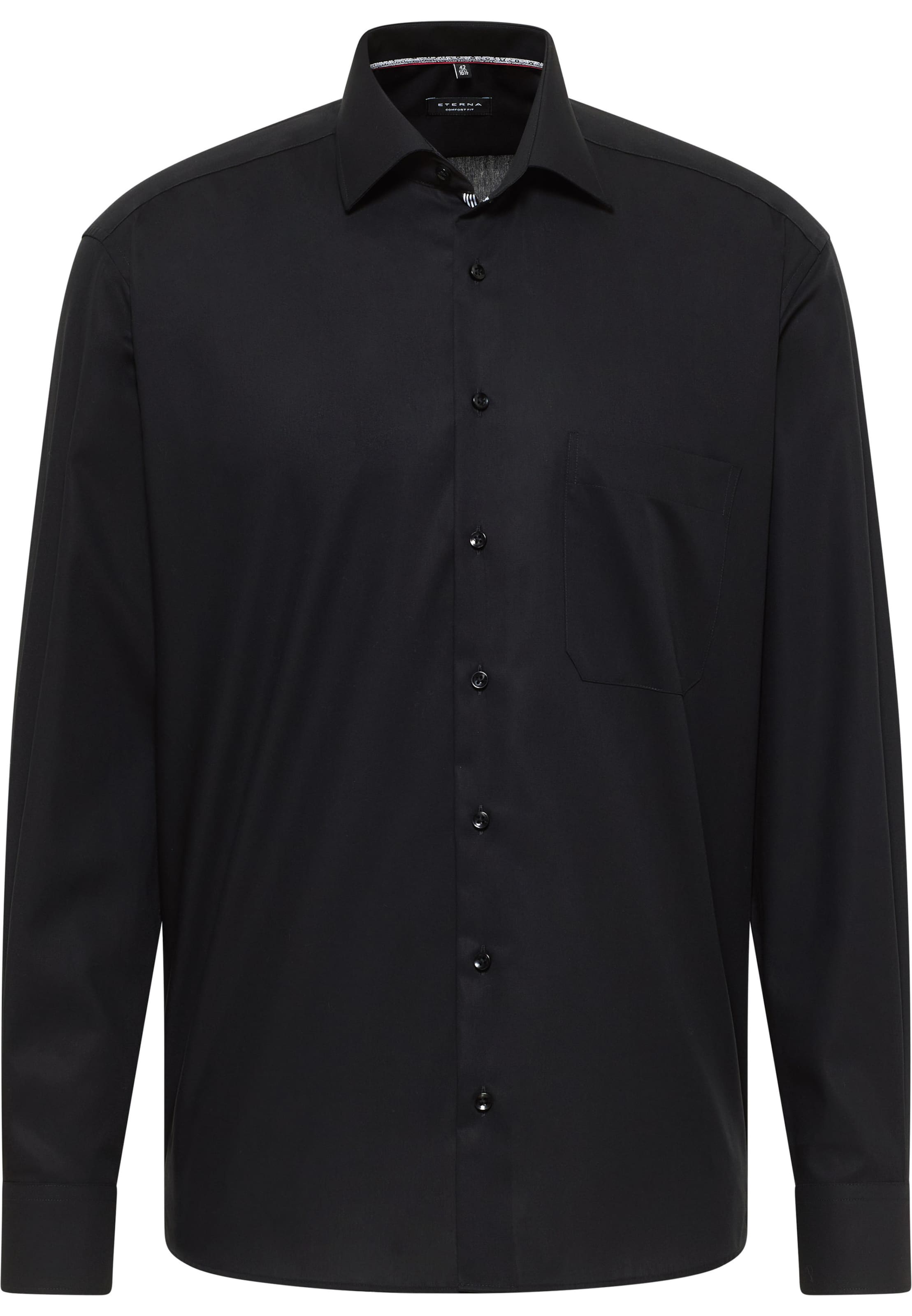 ETERNA Comfort fit Overhemd in Zwart: voorkant