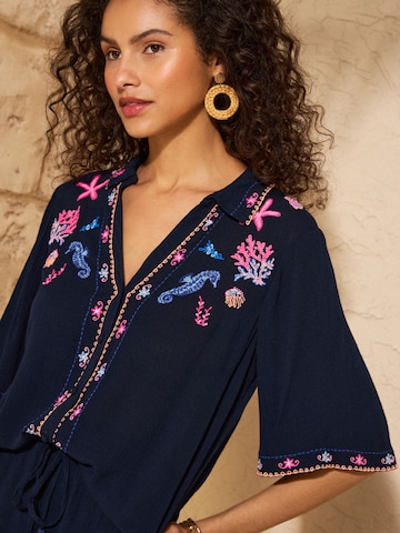 love & roses Bluse in Blau