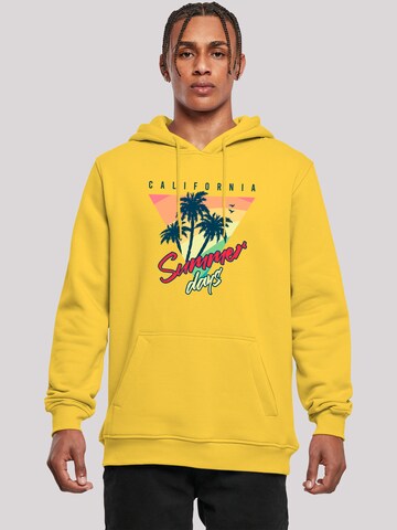 Sweat-shirt 'California Palmen Retro' F4NT4STIC en jaune : devant
