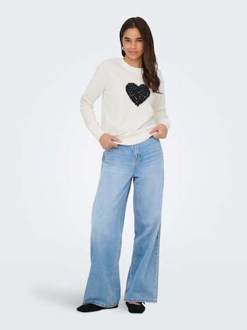 JDY Sweatshirt 'JDYParis' in White