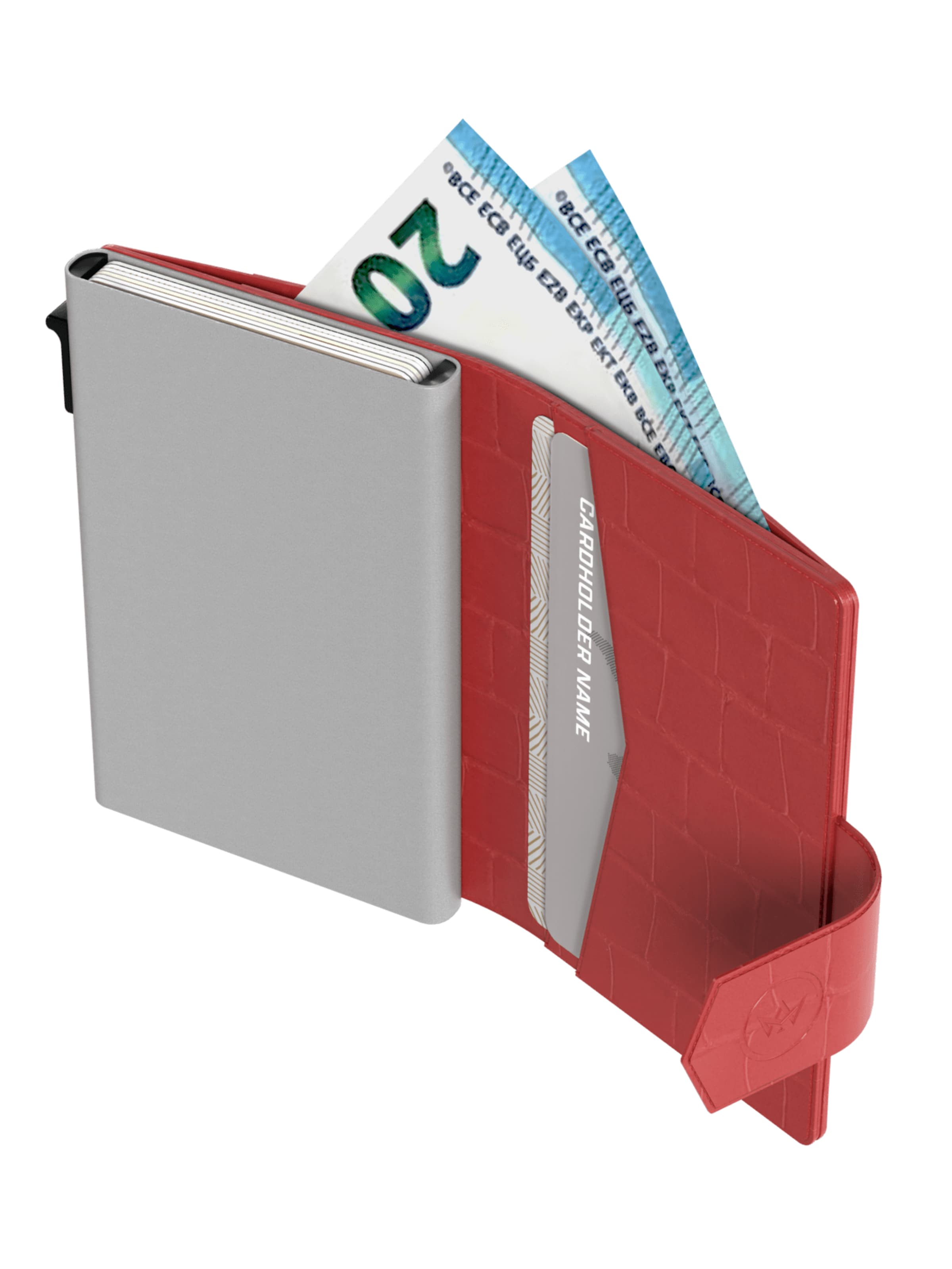 Prowallet Wallet 'Pasjeshouder Plus Croco' in Red