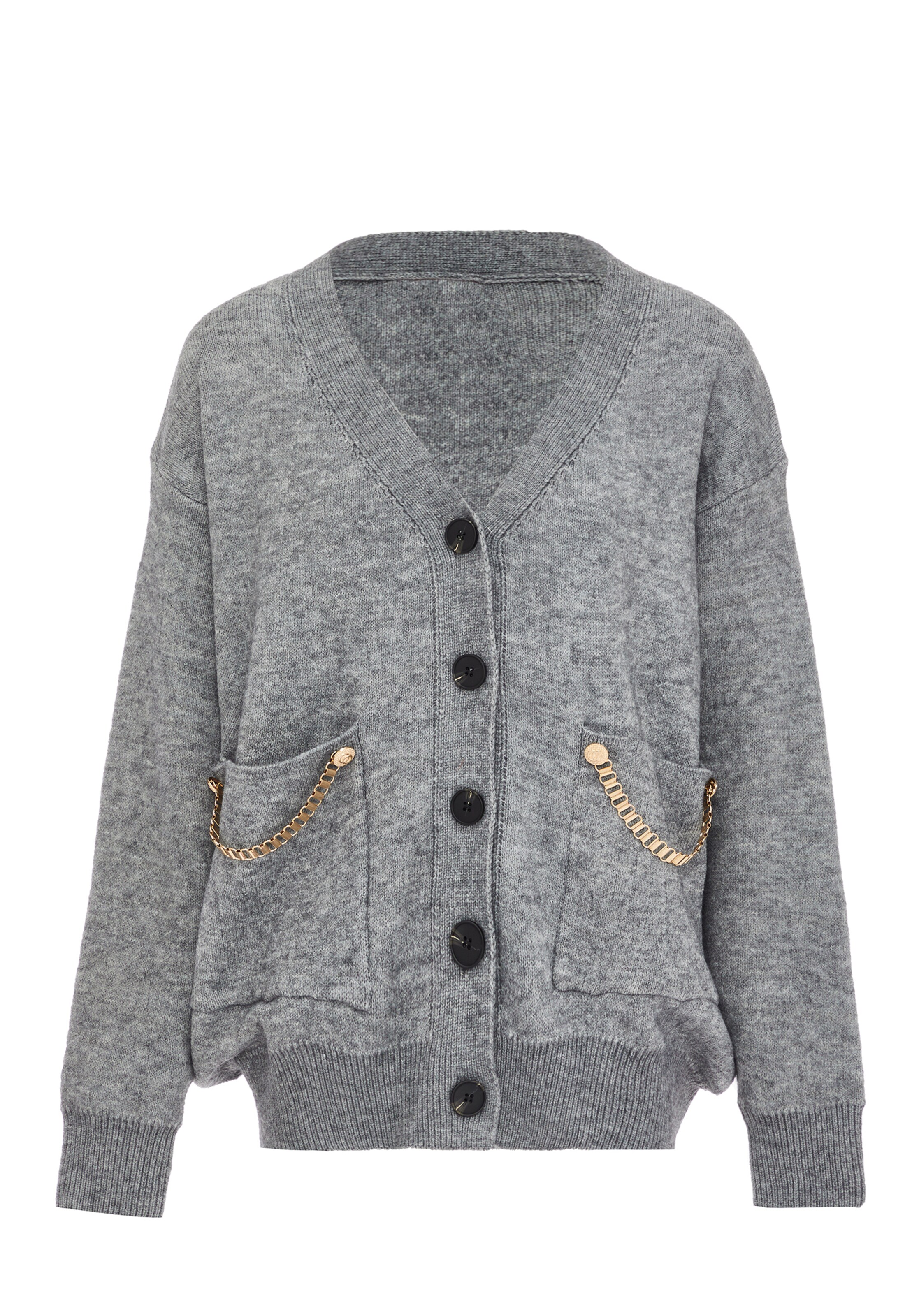 caissa Knit cardigan in Grey: front