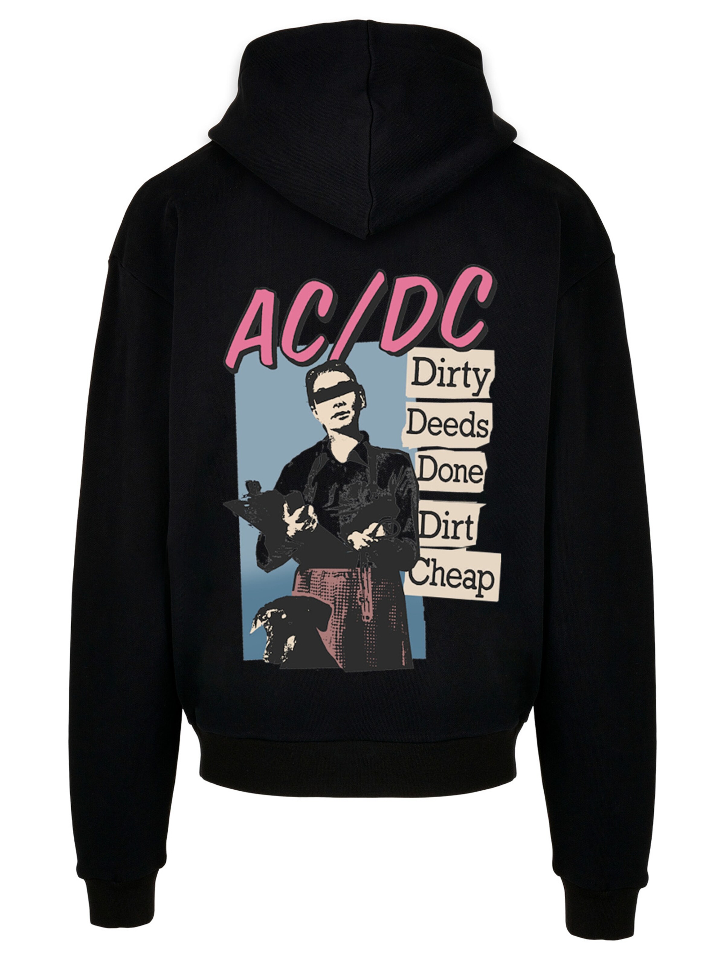 F4NT4STIC Sweatshirt 'ACDC' in Zwart: voorkant
