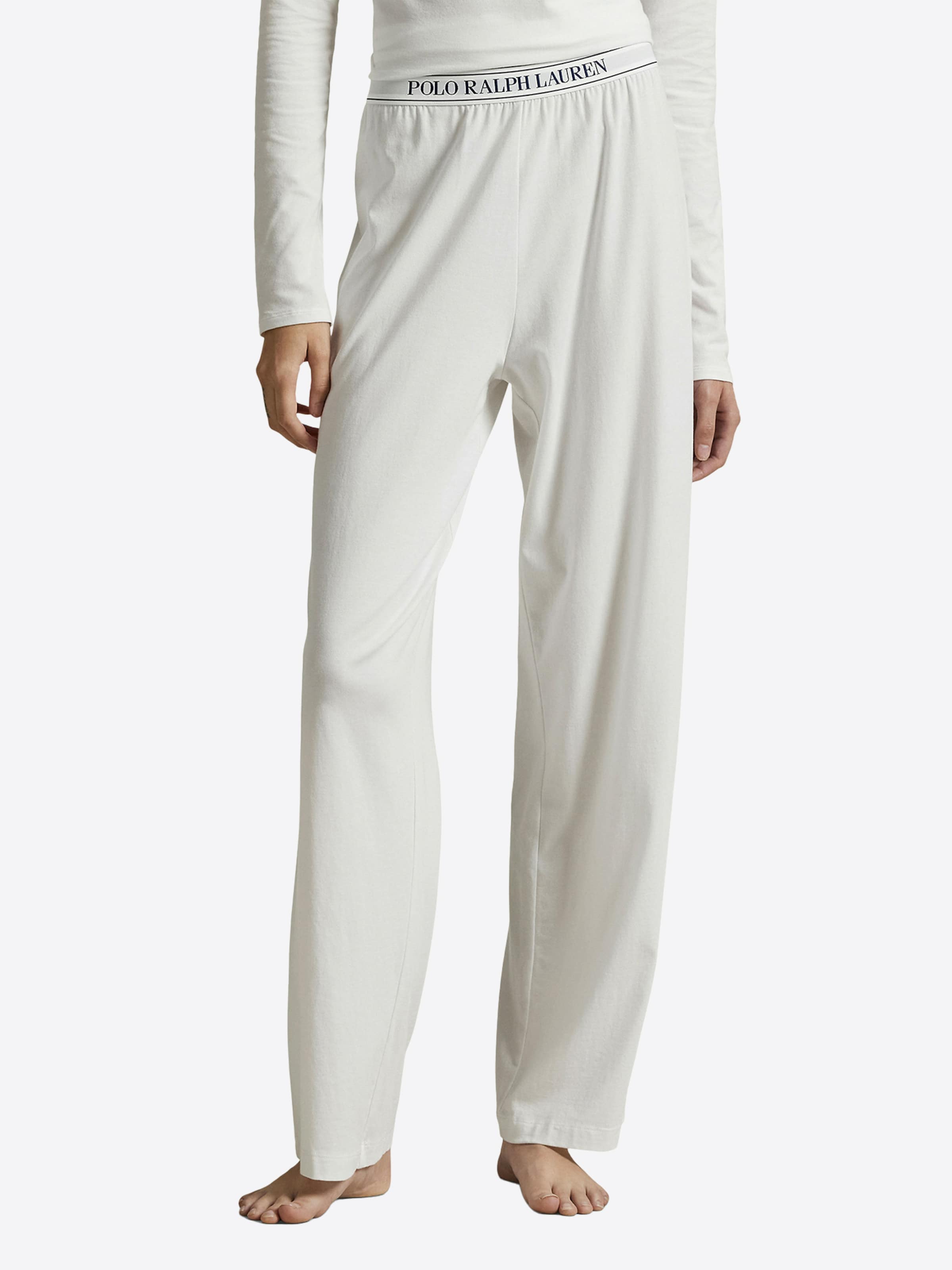 Polo Ralph Lauren Pyjamabroek ' Polo Essentials ' in Wit: voorkant