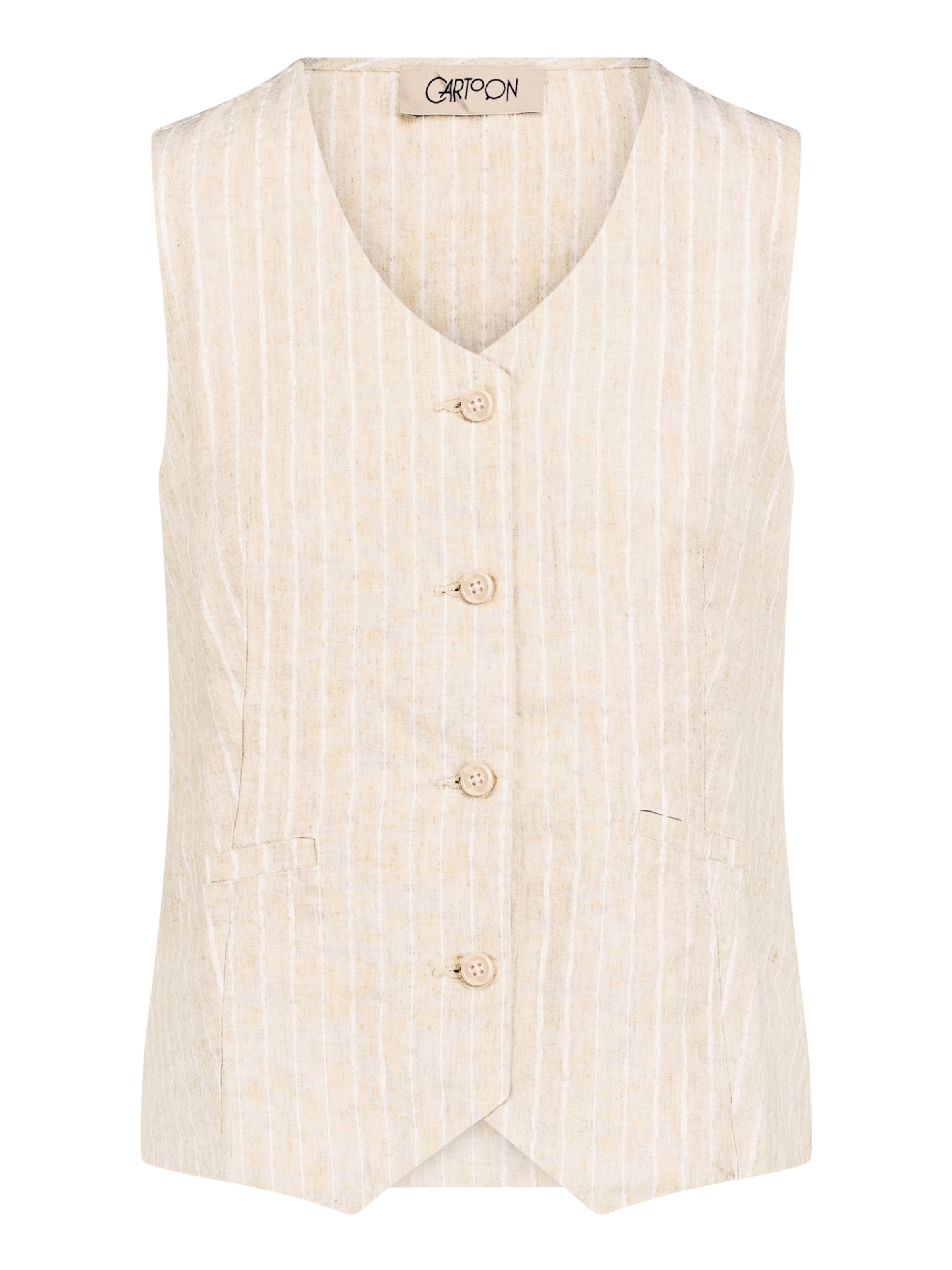 Cartoon Blouse in Beige: voorkant