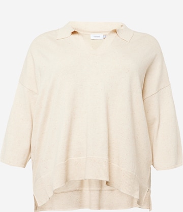 Fransa Curve Sweater 'KATE' in Beige: front