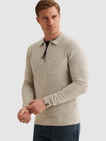 VANGUARD Pullover 'Pullover in wool with zip polo collar' i grå: forside