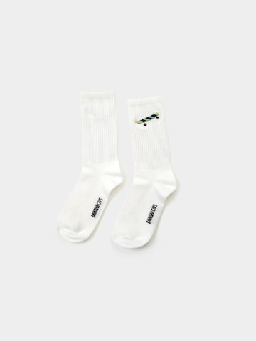 Bavarian Caps Athletic Socks 'Skateboard' in White: front