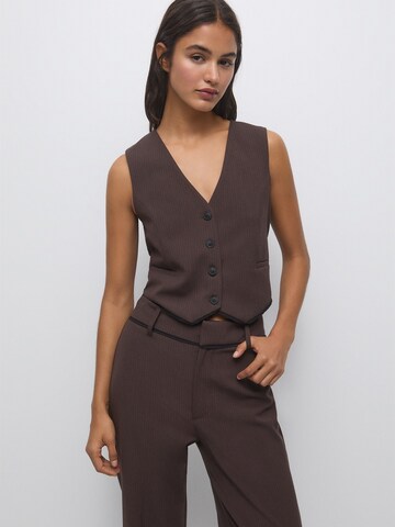 Pull&Bear Vest in Brown: front