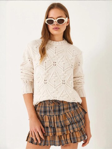 Bianco Lucci Sweater in Beige: front