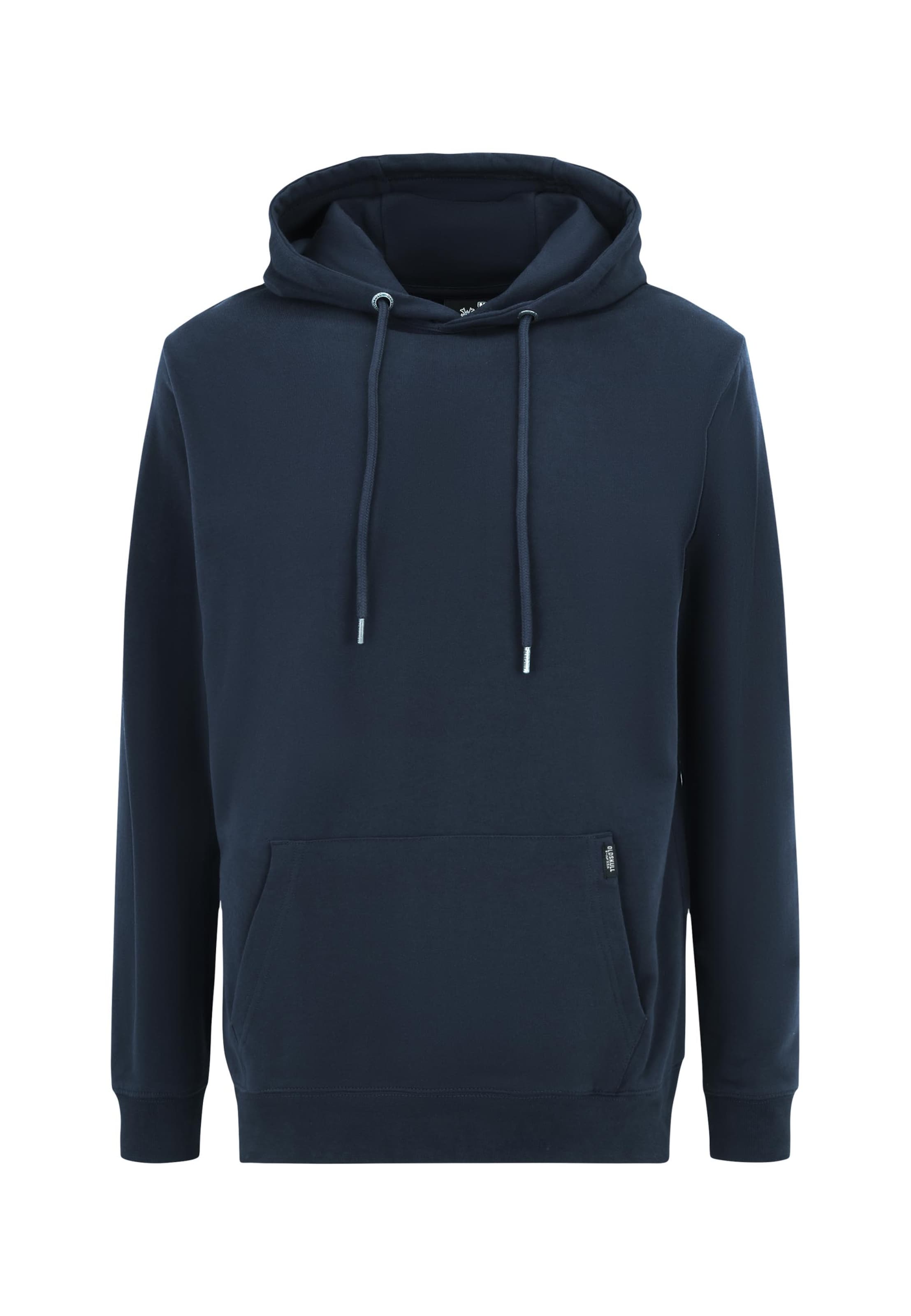 Oldskull Sweatshirt 'Plain Basic' in Blauw: voorkant