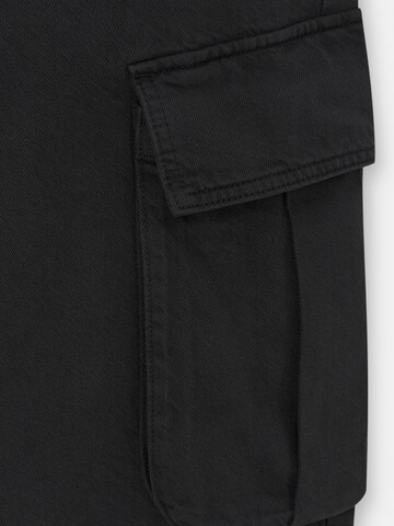 Pull&Bear Szeroka nogawka Bojówki w kolorze czarny