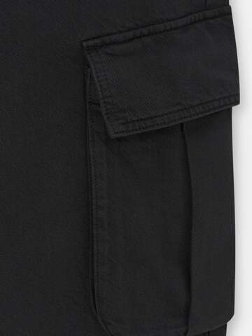 Pull&Bear Wide leg Cargo trousers in Black