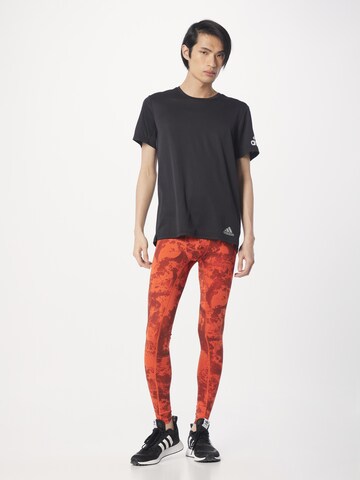 ADIDAS PERFORMANCE Skinny Športové nohavice 'Paris Heat.Rdy Techfit Long' - Červená