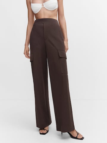 MANGO Loose fit Cargo Pants 'Harper' in Brown: front