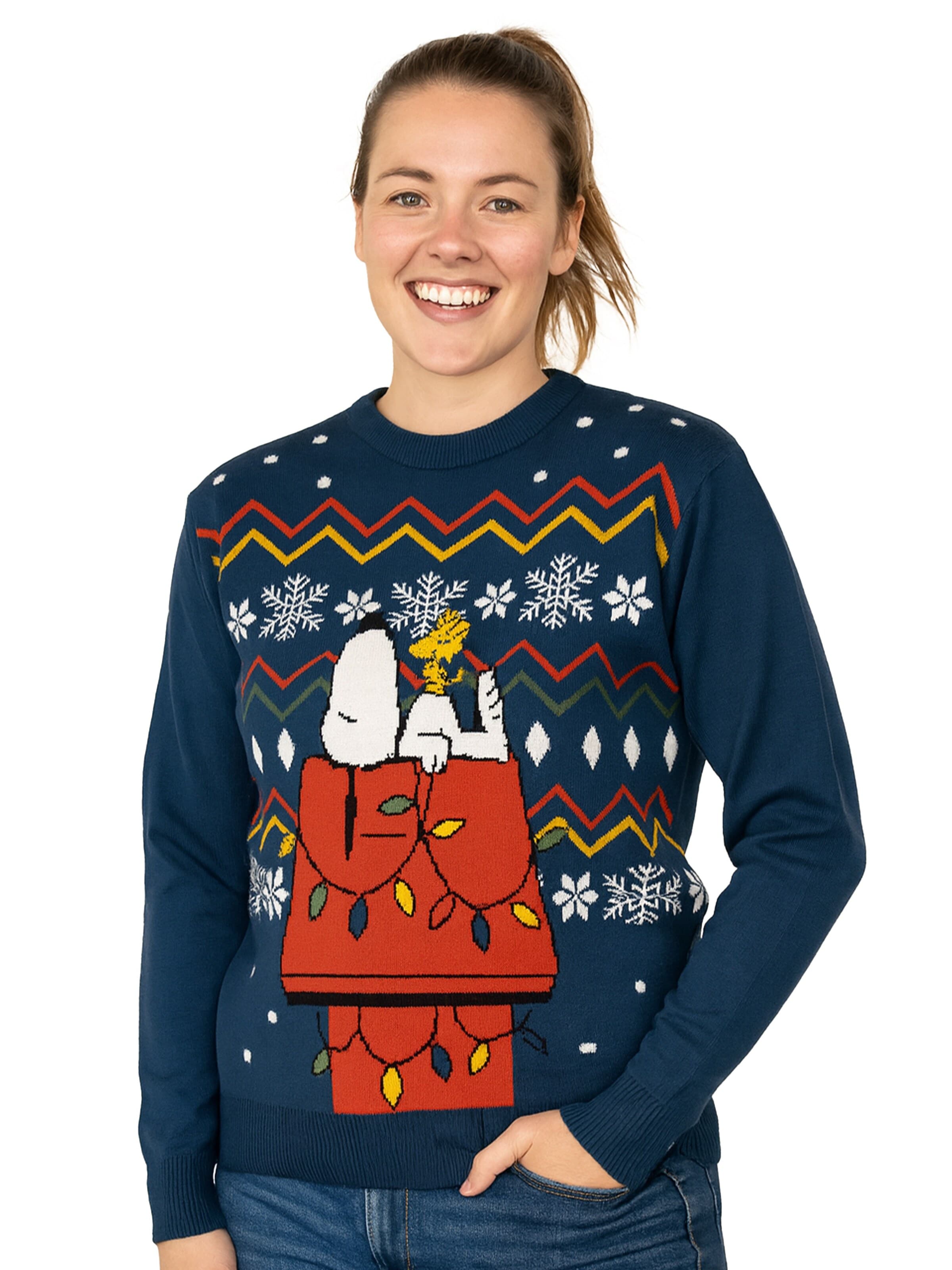 Snoopy & Die Peanuts Pullover 'Weihnachtspullover'‌‌‌‌ in Blau