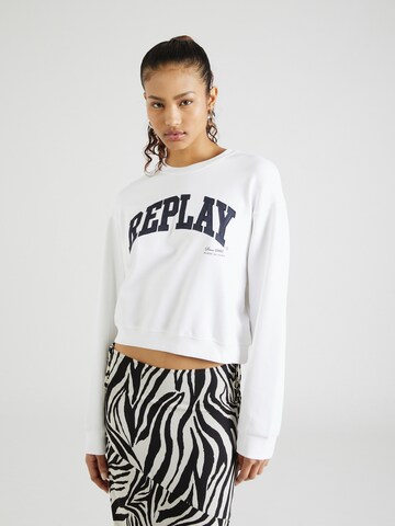 REPLAY - Sweatshirt em branco: frente