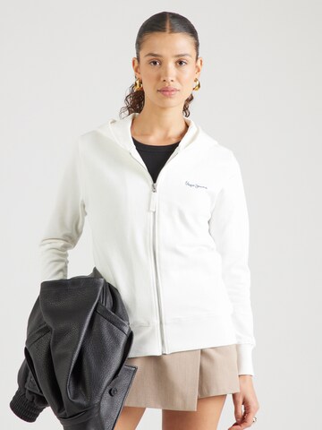 Pepe Jeans Sweatjacke 'EDNY RO' in Weiß: Vorderseite