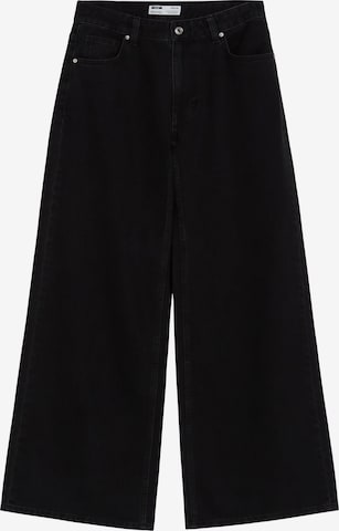 Bershka Wide leg Jeans in Black: front