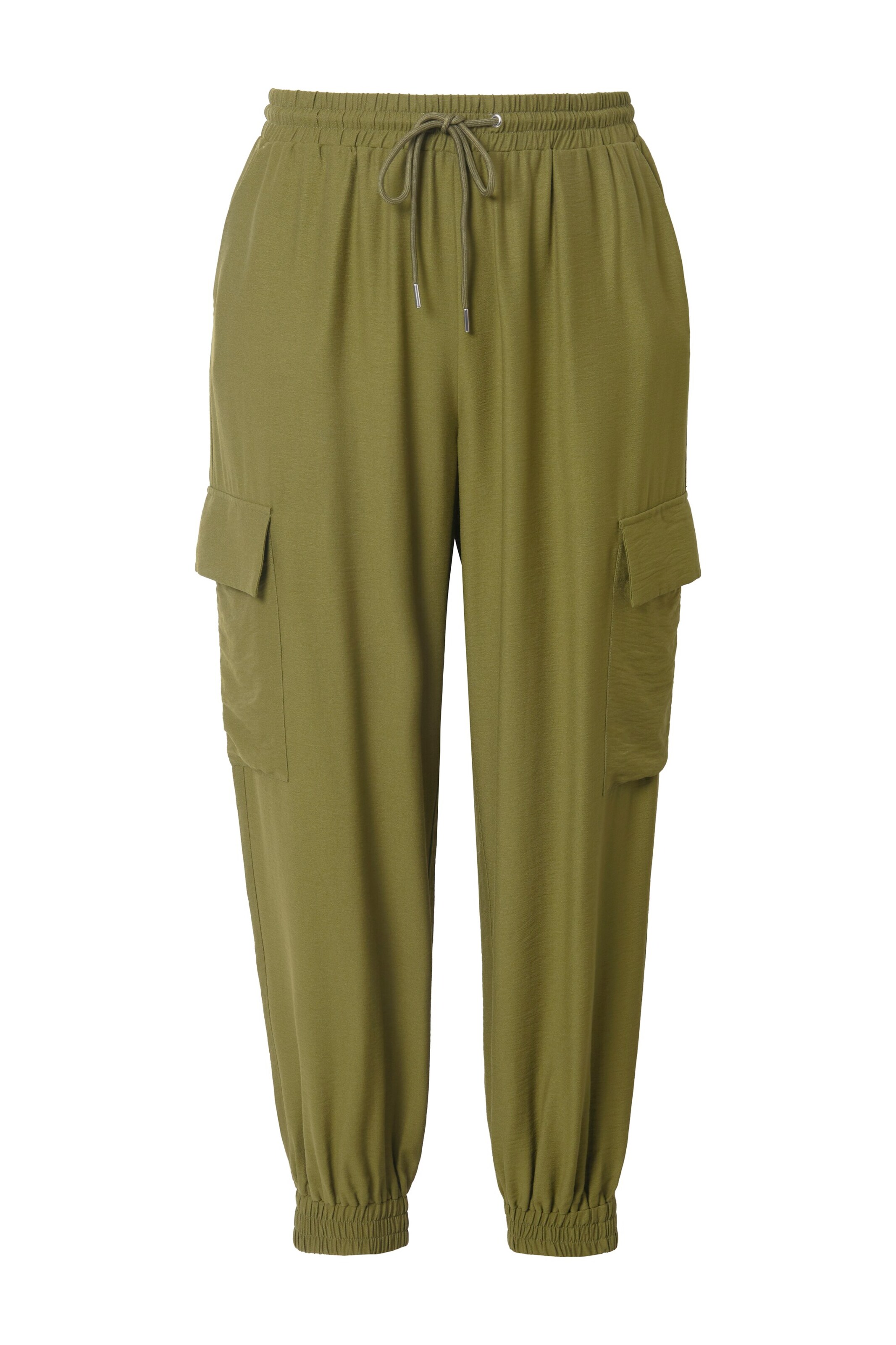 Studio Untold Tapered Cargobroek in Groen: voorkant