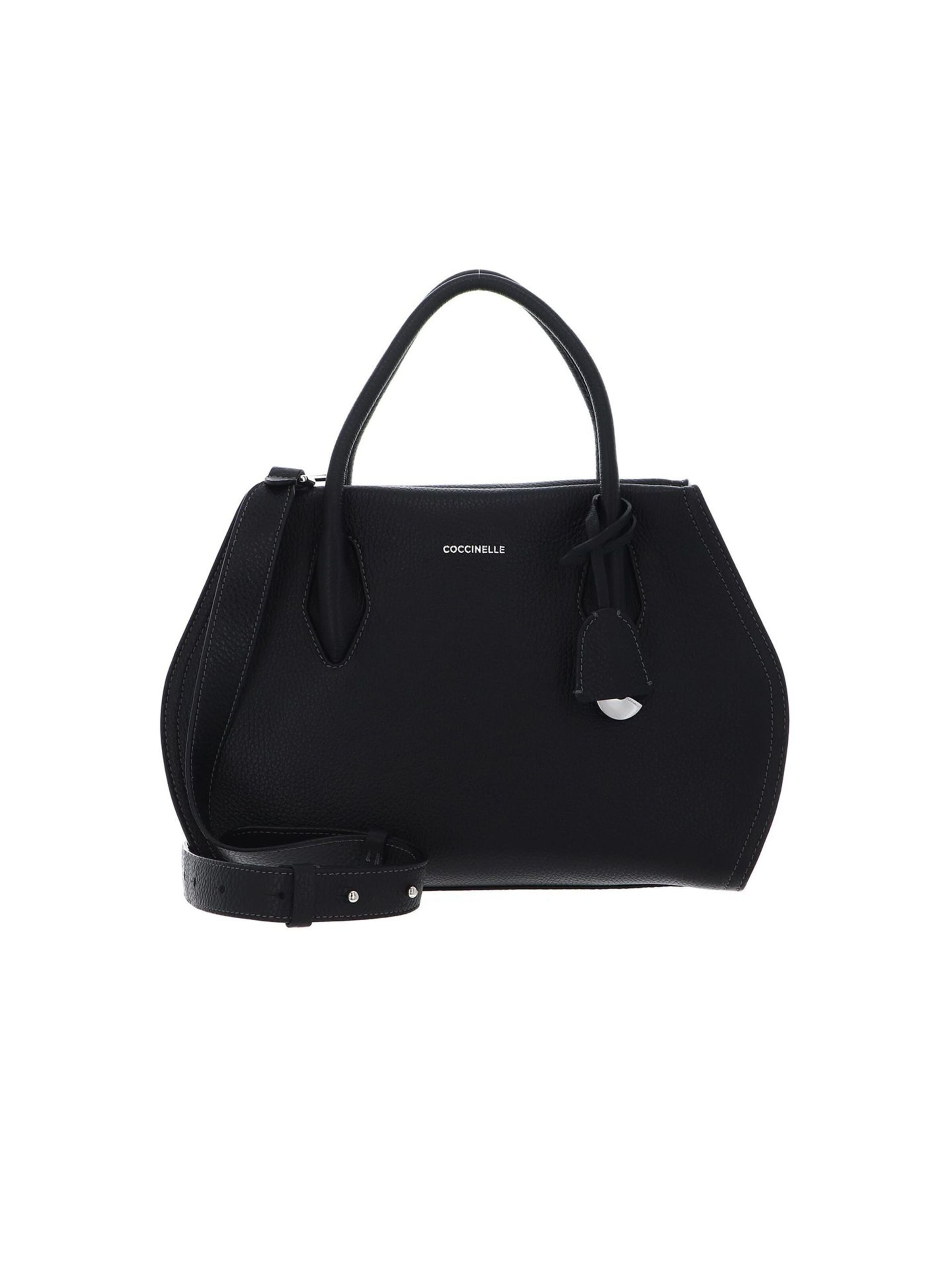 Coccinelle Handtasche 'Coccinelle Lord leather crossbody bag'‌‌‌‌‌‌ in Schwarz: Vorderseite