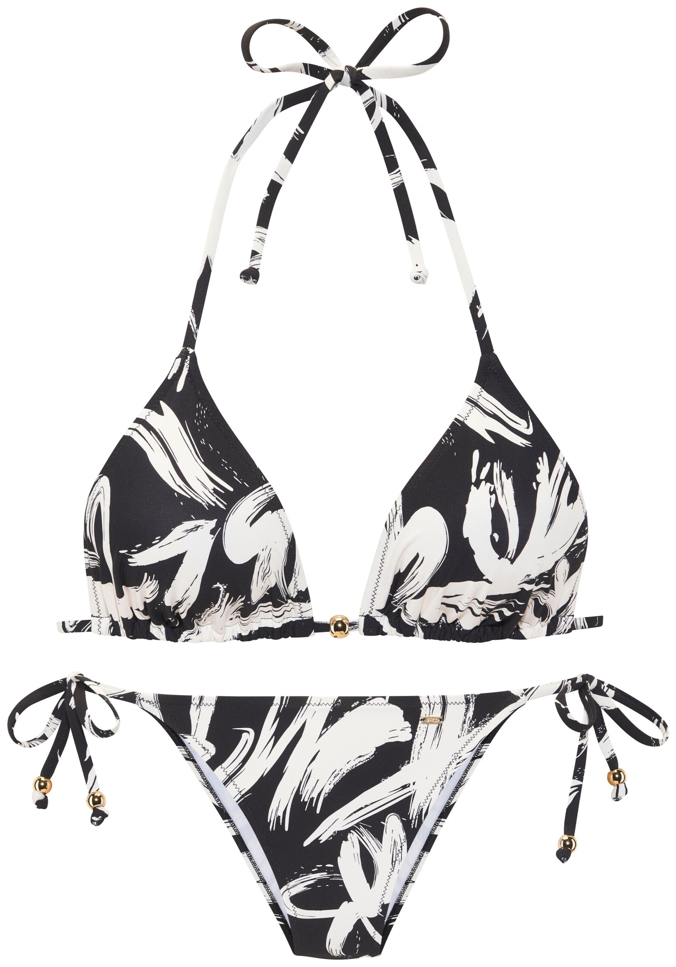 FRENCH CONNECTION Triangle Bikini in Black: front