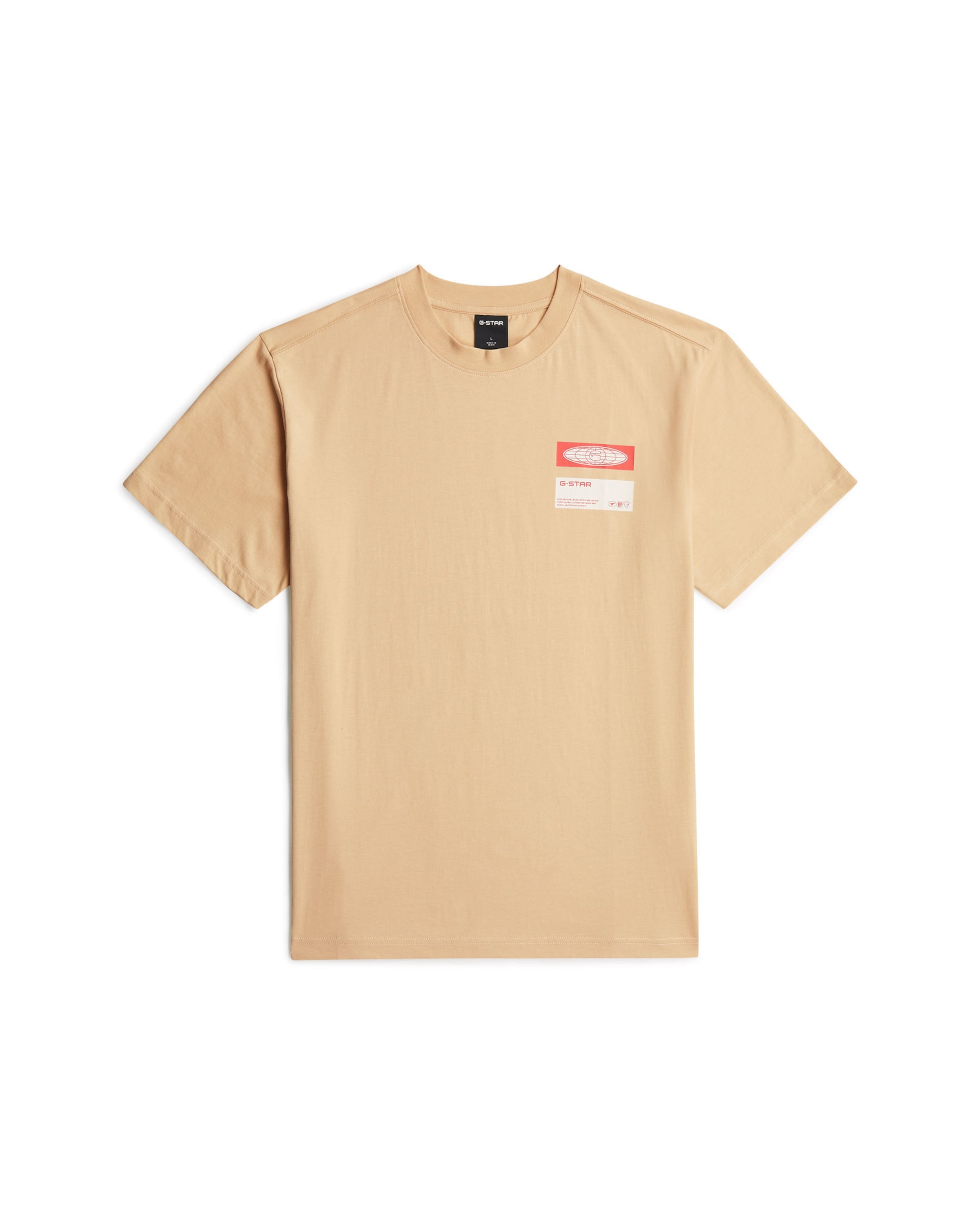 G-STAR Shirt 'Box Globe Graphic T-Shirt' in Beige: front