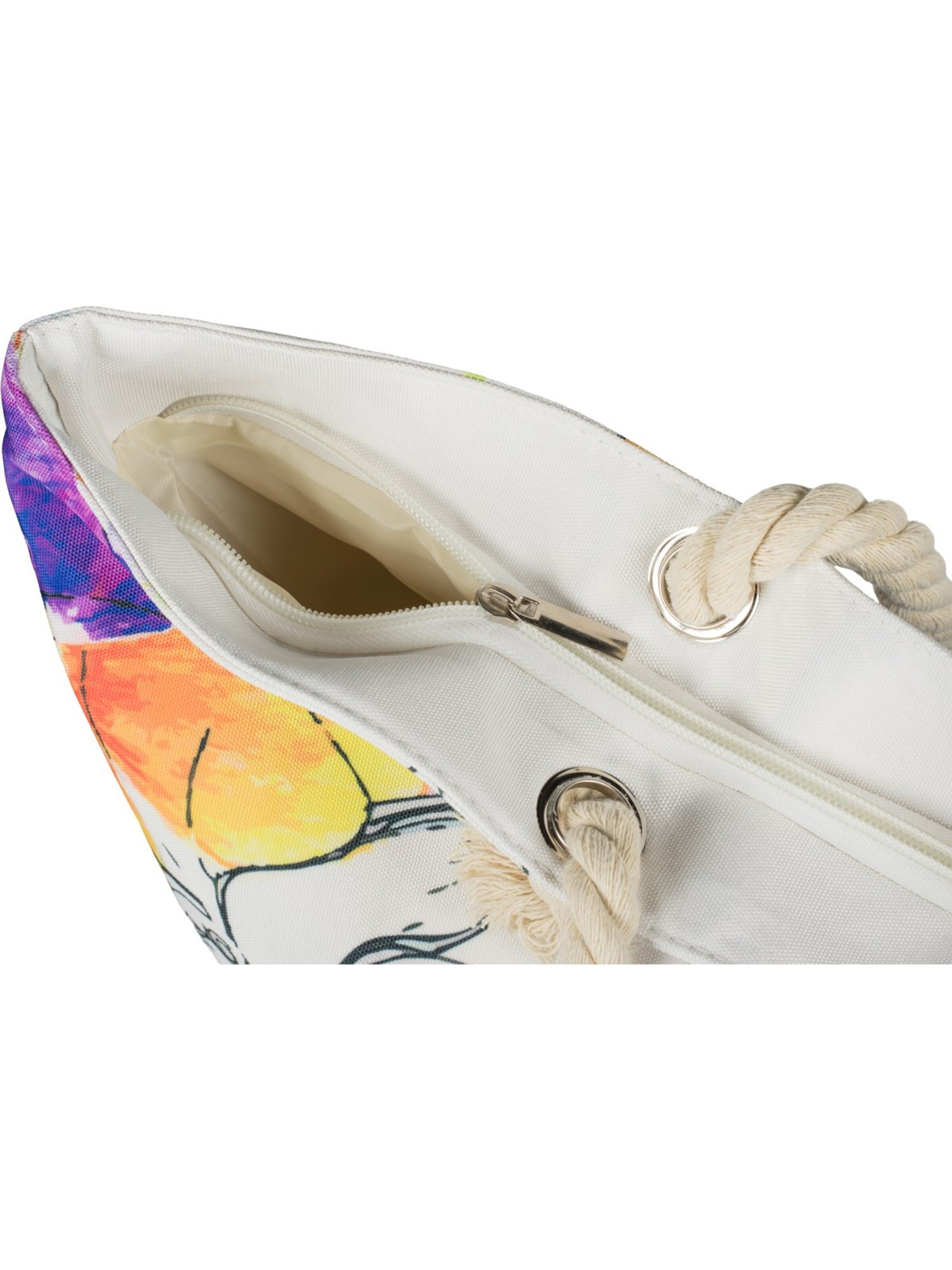 styleBREAKER Beach bag 'Strandtasche Veilchen Muster' in Purple