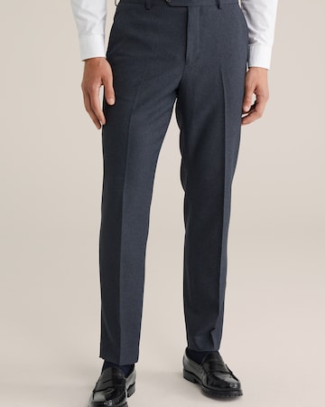 WE Fashion Slimfit Pantalon in Blauw: voorkant