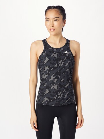 ADIDAS PERFORMANCE Sporttop 'Own The Run Camo' in Zwart: voorkant