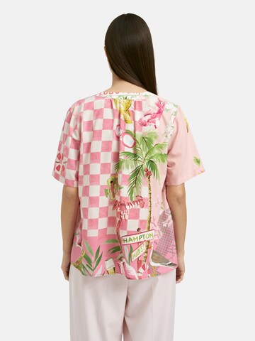 Smith&Soul Gemusterte Schlupfbluse Kurzarm in Pink