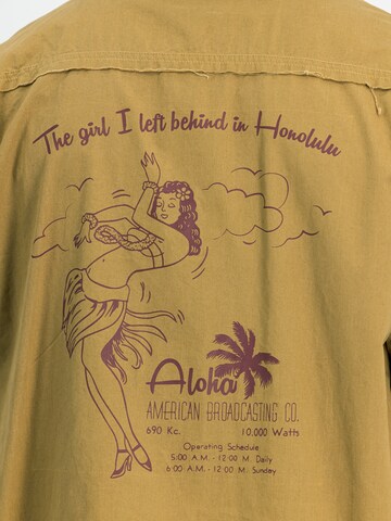 ALPHA INDUSTRIES Regular Fit Hemd 'Aloha Safari' in Gelb