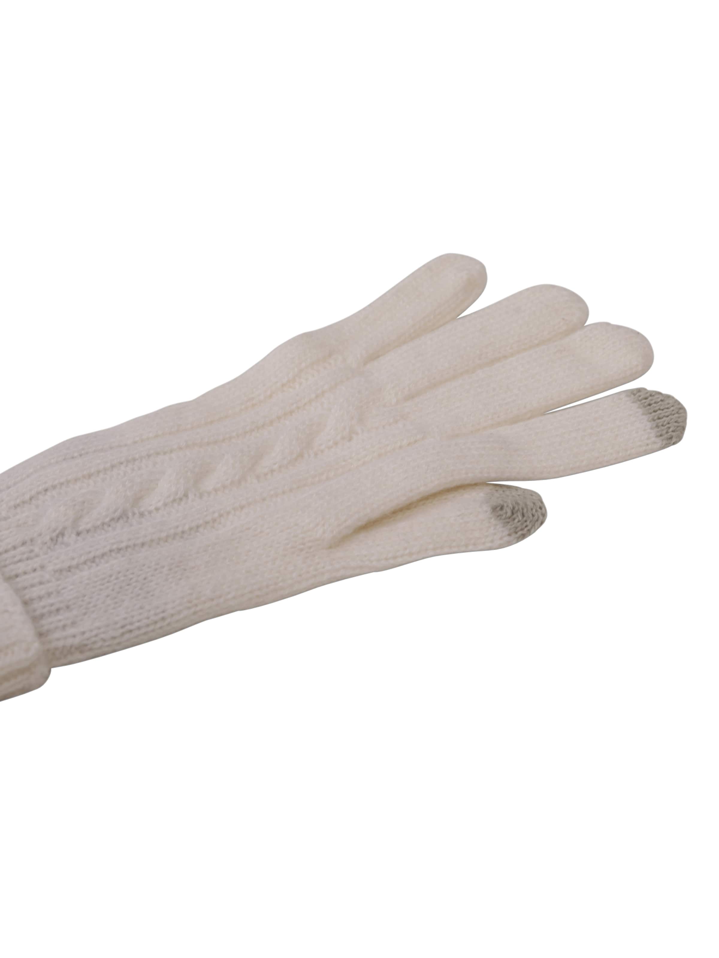 CASH-MERE.CH Kaschmir Fingerhandschuhe in Weiß