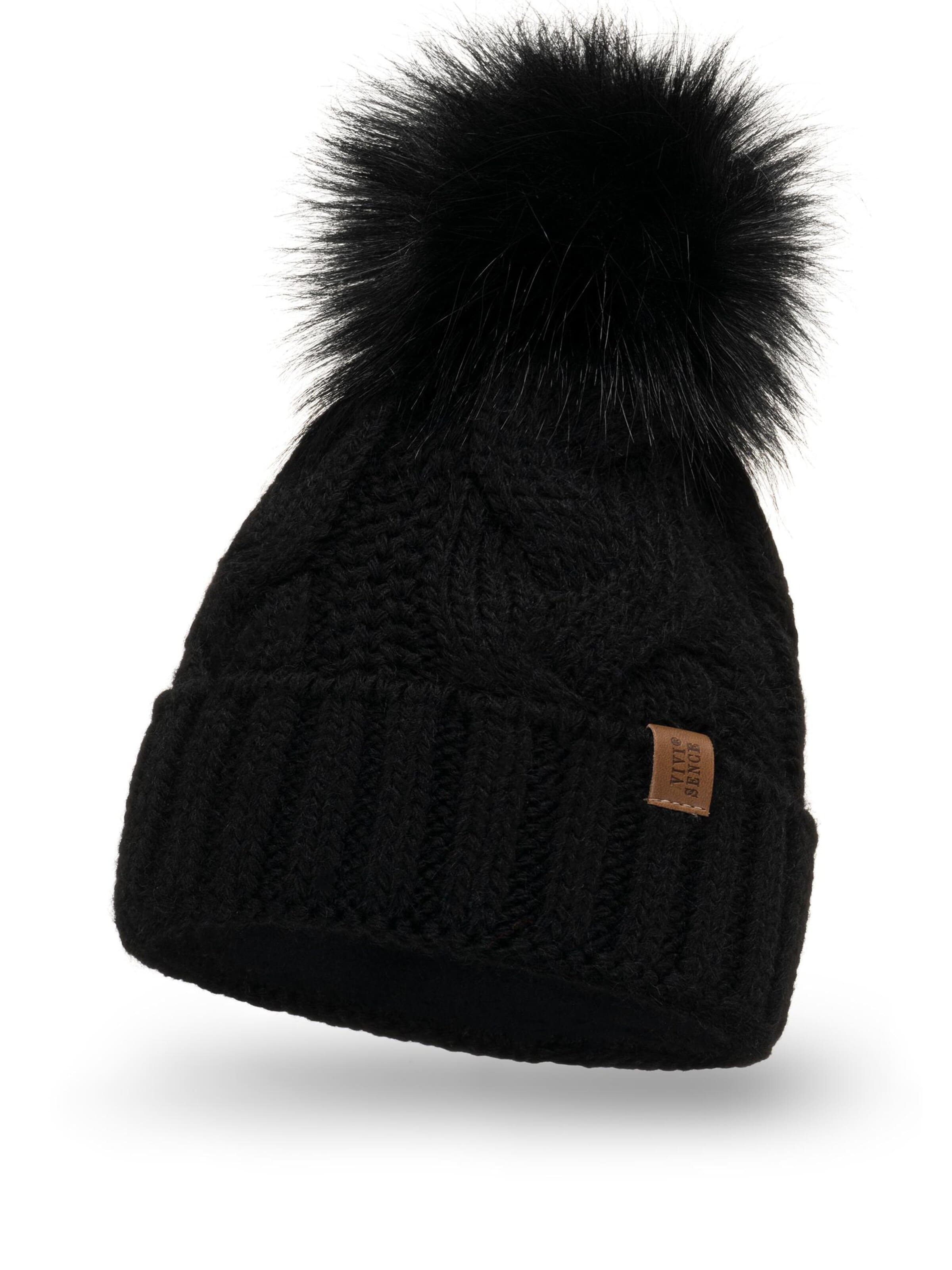 Vivisence Beanie '7014' in Black: front