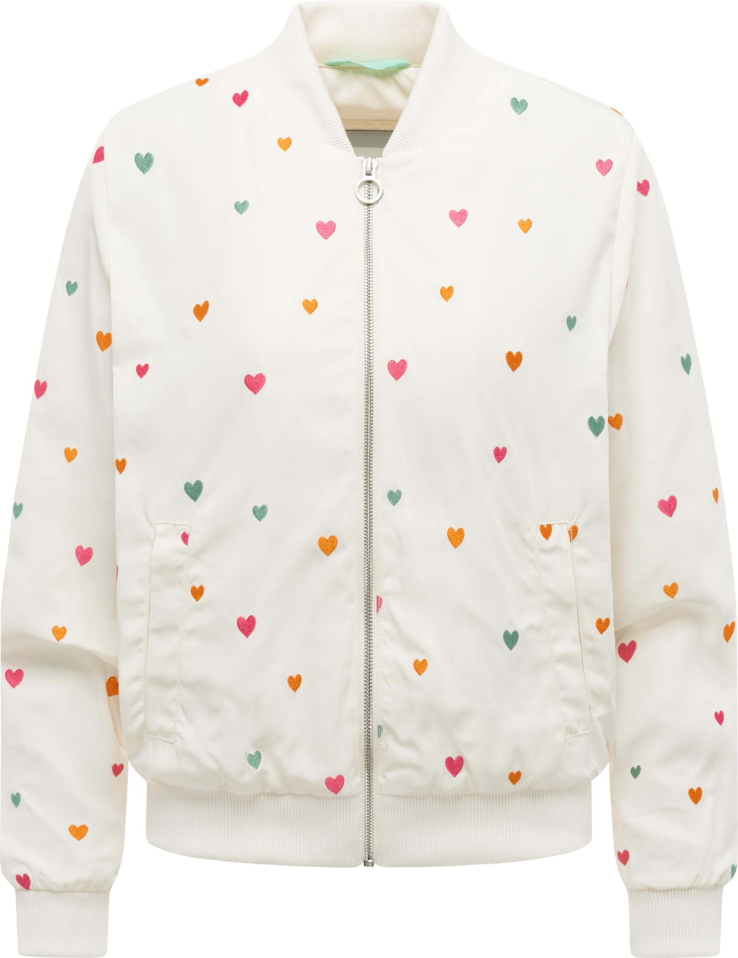 Ragwear Tussenjas 'Lunara Hearts' in Wit: voorkant