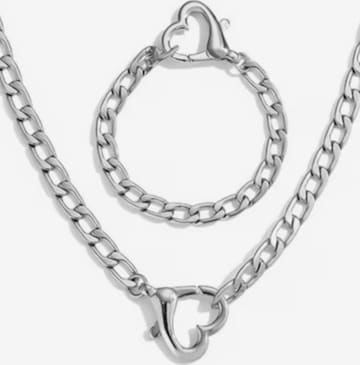 ROUGEMONT Jewellery Jewelry Set 'Statement Schmuckset Armband und Halskette' in Silver: front