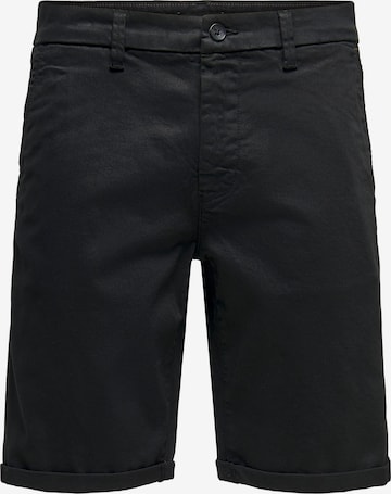 Only & Sons Regular Chino 'PETER' in Zwart: voorkant