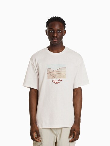 Bershka T-Shirt in Weiß: Vorderseite