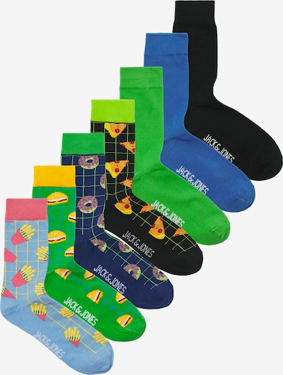 JACK & JONES Socken 'JUNKS' in blau / grün / schwarz / weiß, Produktansicht