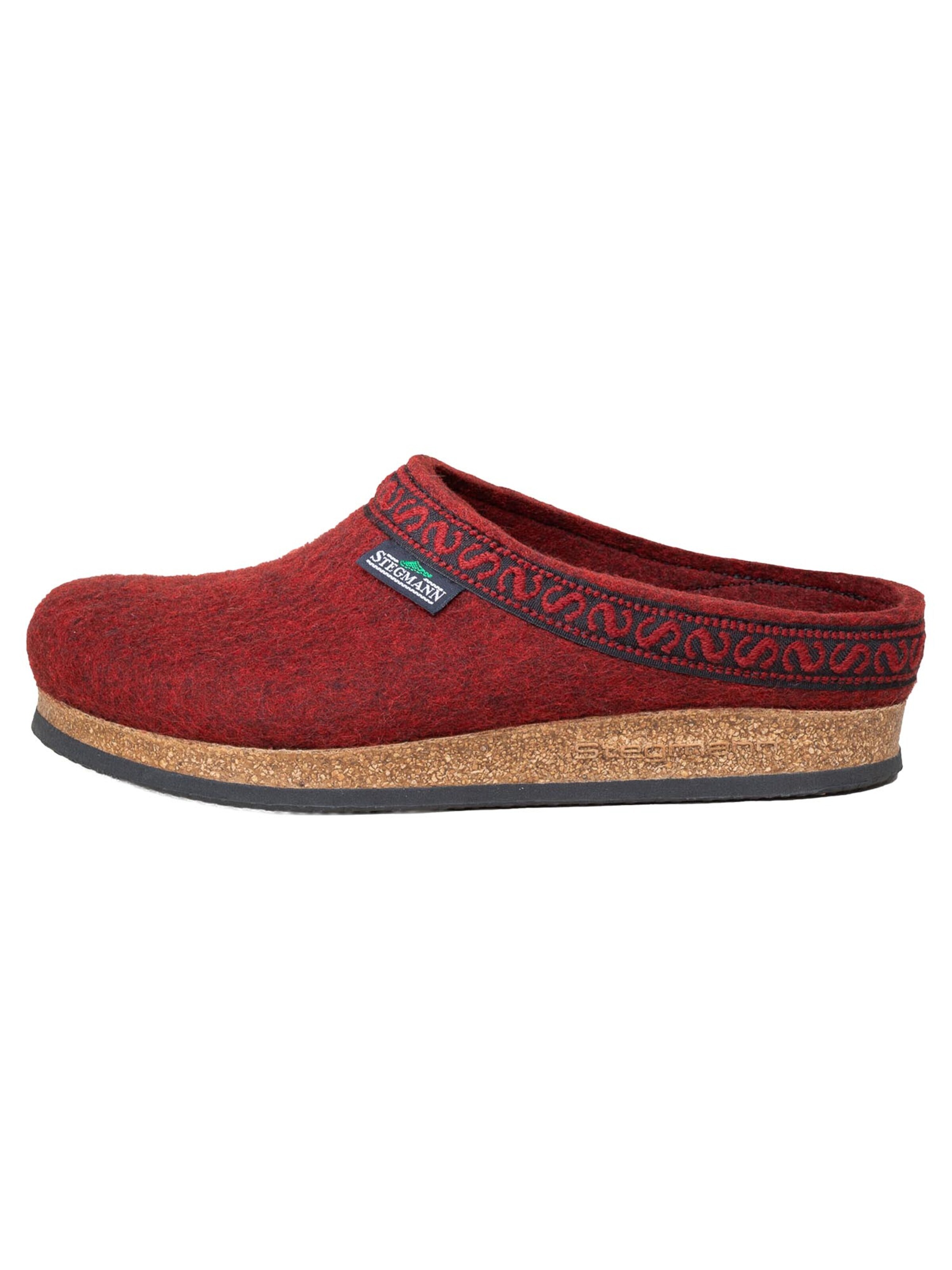 Stegmann Clogs 'Filz' in Red: front