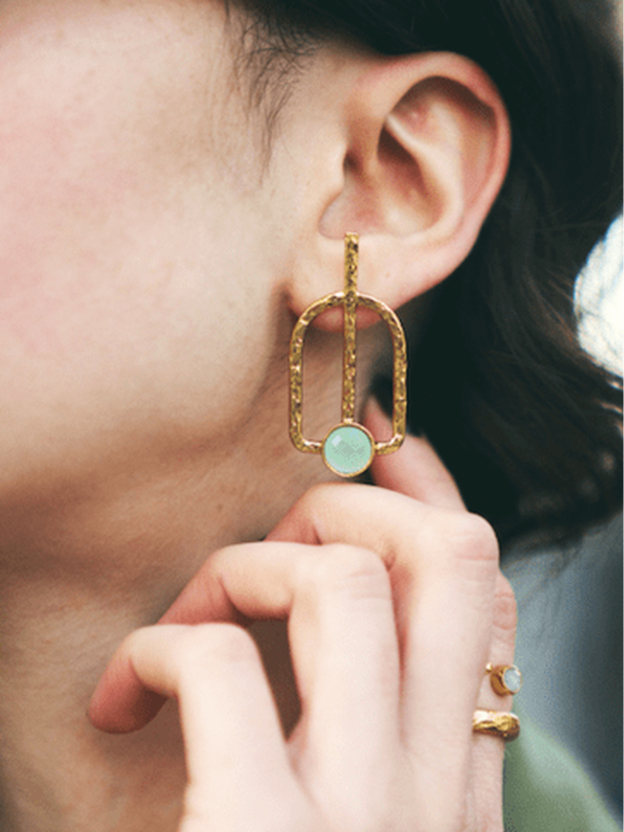 Les Reines Ohrringe 'Turquoise Archaic'‌‌‌‌‌‌ in Gold