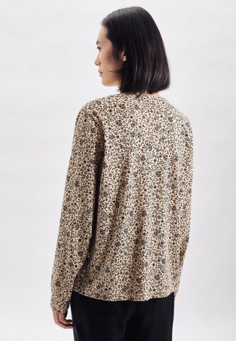 SEIDENSTICKER Pajama Shirt 'Schwarze Rose' in Beige