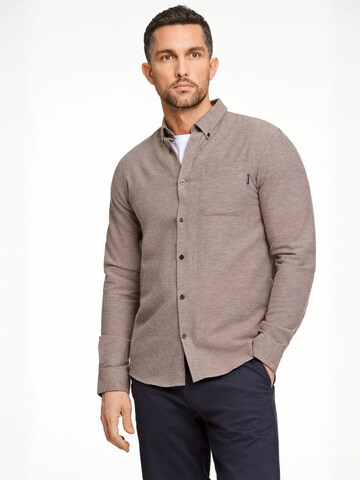 Coupe regular Chemise Lindbergh en marron