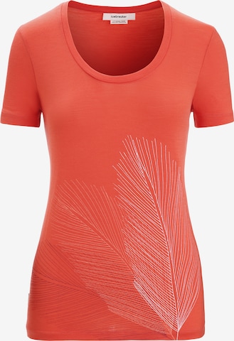 T-shirt fonctionnel 'Scoop Plume' ICEBREAKER en orange : devant