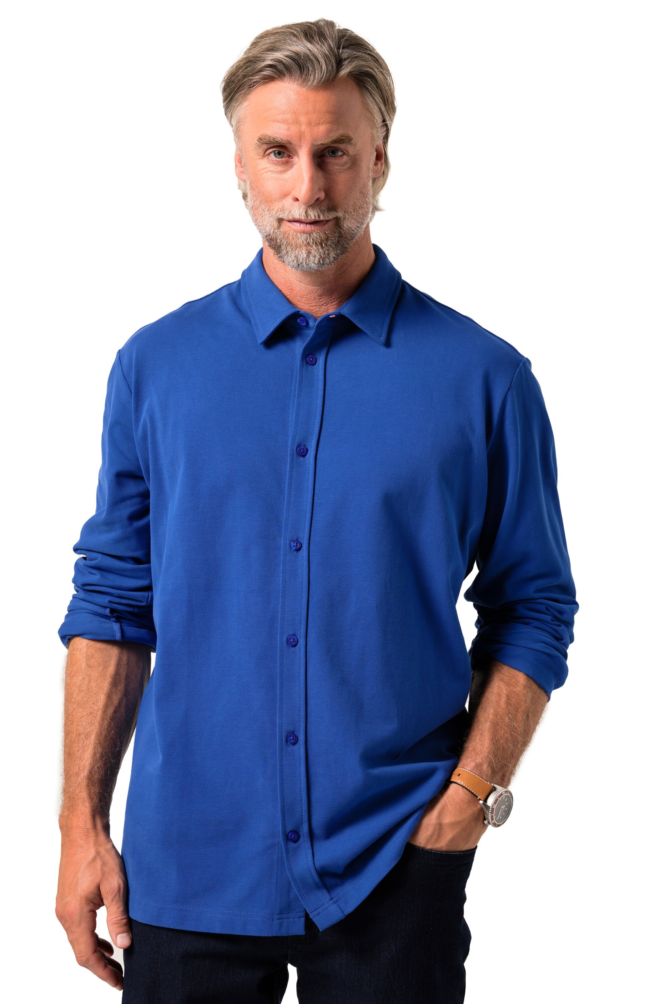 Boston Park Comfort fit Overhemd in Blauw: voorkant